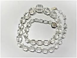 Vintage Art Deco Carved Rock Quartz Crystal Necklace Paste Clasp | eBay