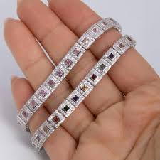 Pink Square Tennis Bracelet - Etsy