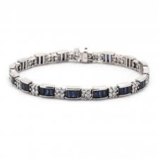 White Gold, Diamond, and Sapphire Bracelet (Lot 94 - )