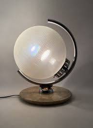 Spherical Table Lamp in Murano Glass and Marble from Mazzega ...