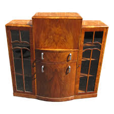 1920s English Art Deco Side by Side Desk Bookcase Cabinet ...