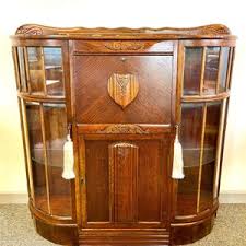 Antique Oak Writing Bureau Bookcase / Display Cabinet / FREE ...