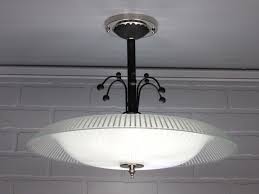 Vintage 1950's MCM Retro Flush Mount Ceiling Light Fixture ...