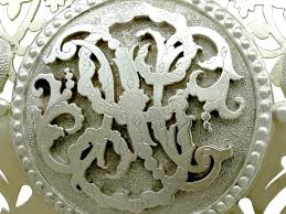 Antique Victorian Sterling Silver Gilt and Cranberry Glass Dish For Sale at 1stDibs