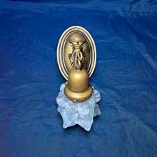 Single Antique Brass Wall Sconce With Blue Frosted Globe 23F ...