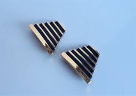 Elegant BLUETTE Signed Made in France Vintage Gold Metal Navy Blue Ribbon Shoe Clips With Deco Shape - Etsy UK