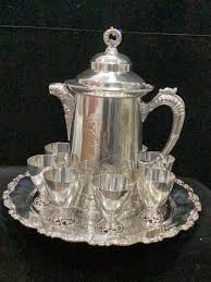 Vintage Silver Plated Large Water And Wine Pitcher With Tray ...