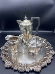 Antique Silver Plated Tray / Roger and Son Tea Set ...