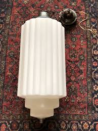 American Art Deco Era Skyscraper White Hanging Pendant Lamp ...