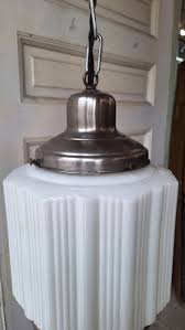 Antique Deco Faceted Clear and White Glass Flush Mount ...