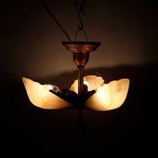 Antique Art Deco Slip Shade Three-Light Ceiling Light Fixture, circa 1930 at 1stDibs | replacement slip shade 1930, 1930 light fixtures, 6 light chandelier