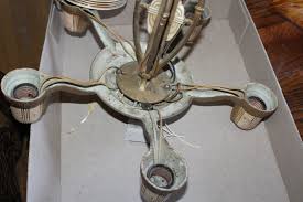 Art Deco Chandelier Ceiling Light Fixture Vintage 1920s 5 Light