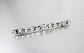 Art Deco Sterling Paste Brooch. Drouse Sterling Diamond Paste Bar Pin - Etsy