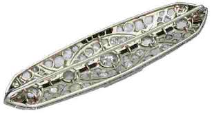 Old European Cut Cubic Zirconia With Black Onyx Art Deco Women 925 Silver Brooch | eBay