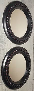 Pair of Framed Round Ready to Hang Mirrors 14"dia. Home ...