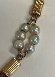 Estate Jewelry Ladies Cultured Pearl Bracelet 14K Yellow Gold 8" Long | eBay