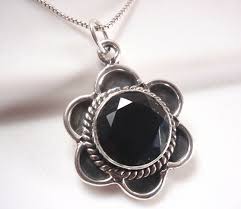 Faceted Black Onyx 925 Sterling Silver Pendant Corona Sun Jewelry | eBay