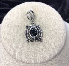 Premier Design Silver Tone Black Glass Stone Fashion Pendant HH447 | eBay