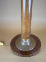 Art Deco Lamp, Wood and Copper Lamp Base, Table Lamp, Aladin ...