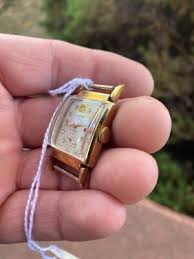 BEAUTIFUL VINTAGE CLINTON ART DECO TANK MENS WATCH W/ DIAMONDS & RUBIES | eBay