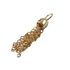 Tiny Gold Over Sterling Silver Chain Tassle Pendant Charm ...