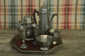 Vintage 7-piece Pewter Tea Set With Octagonal Tray – Art Deco Style - Etsy