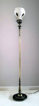 Sold at Auction: Stiffel, Vintage Stiffel Laurel Leaves Torchiere Lamp with Rosdala Glass Globe