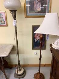 ANTIQUE TORCHIERE FLOOR LAMP W/ MARBLE BASE, FLOOR LAMP - EK Auctioneers LLC