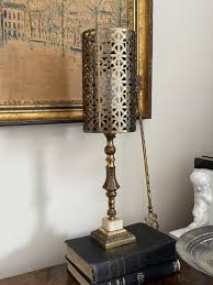 Metal Table Lamp With Intricate Filigree Shade, Ornate Base - Etsy Israel