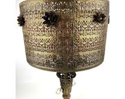 Vintage Mid Century Swag Lamp Brass and Smoked Glass Simple Mid Century Vintage - Etsy