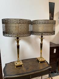 Vintage Brass Candlestick Table Lamps, Pair | Kashew