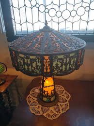 Bargain John's Antiques | Antique Decorative Highly Ornate Table Lamp - Base Lights Up - Bargain John's Antiques