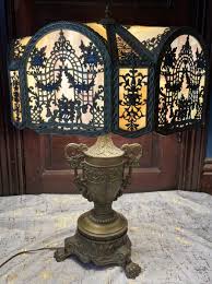 Tiffany Style N.W. Art Light Shade Company Slag Glass Lamp #39 Art Deco 28” VTG | eBay