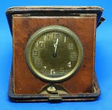 J.E. Caldwell & Co. 8 Day Travel Clock in Distressed Leather ...