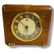 Seth Thomas Midcentury Wood Desk Clock Model ECHO-3E ...