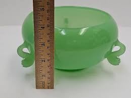 Vintage Fenton Art Glass Jadeite Green Chinese Dolphin Bowl ...