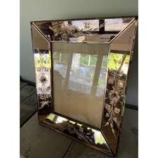 Pink Mirrored Picture Frame, 1950s | Chairish