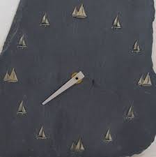 Blue Slate Rock Half Hull Clock Nautical Beach House Lake House Decor 0051010 | eBay