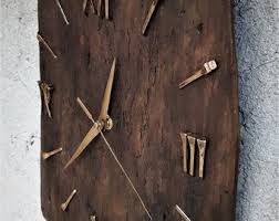 Large Handcarved Wood Wall Clock/ Brass Vintage Wall Decor - Etsy