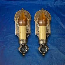 Pair Rewired Stars Antique Wall Sconces Rare Outlet 15G | eBay