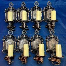 RARE Set of eight 8 quality antique “Moe Bridges” bronze wall sconces 77A | eBay