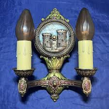 Pair of antique “Polk company” arts and crafts Castle wall sconces Rare! 11C | eBay