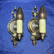 Rewired Pair Antique Virden Wall Sconces Nice Fixtures 17J | eBay