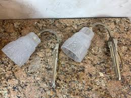 Pair of Bronze and Glass Art deco Wall Light, 1930s For Sale at 1stDibs