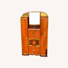 1930s ArtDeco WaterFall Wardrobe Dresser Secretary - AptDeco