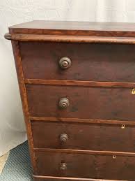 Antique Early Primitive 1800's Flame Mahogany Dresser | eBay