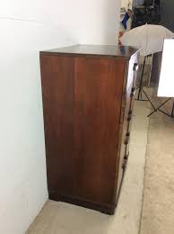 Art Deco Highboy Dresser with Unique Curved Drawer Fronts at 1stDibs