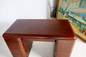 Art Deco Streamlined Bentwood Pedestal Desk by Paul Goldman for Plymold Co. at 1stDibs | bentwood desk