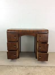 Art Deco 7 Drawer Writing Desk with Waterfall Top — APV Modern