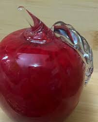 Murano Style Art Glass Red Apple Paperweight | eBay